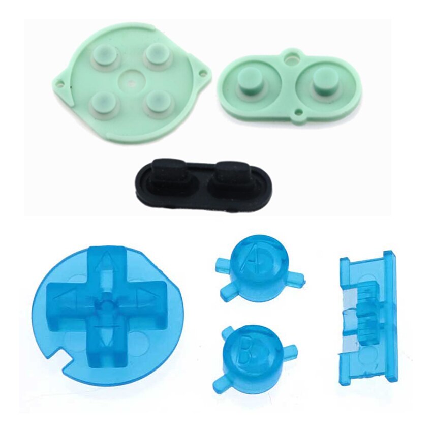 JCD di Plastica di Alimentazione ON OFF Bottoni Tastiere per Gameboy Color Tasto Colorato per GBC D Pad UNA B Bottoni & conduttivi in gomma Pulsante: C Clear Blue