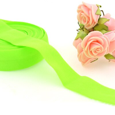 20mm Fold Over Rubber Band Multirole Fabric Spandex 2cm Elastic Bands Tape Garment For Pants Sewing Accessories 5yards: bright green 5yards