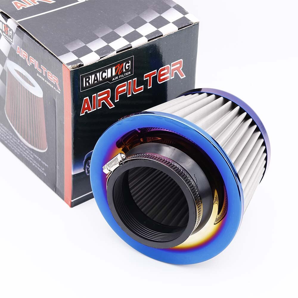 Jdm Verbrande Blue 3 &quot;76 Mm Power Intake High Flow Cold Air Intake Filter Cleaner Racing Auto luchtfilter
