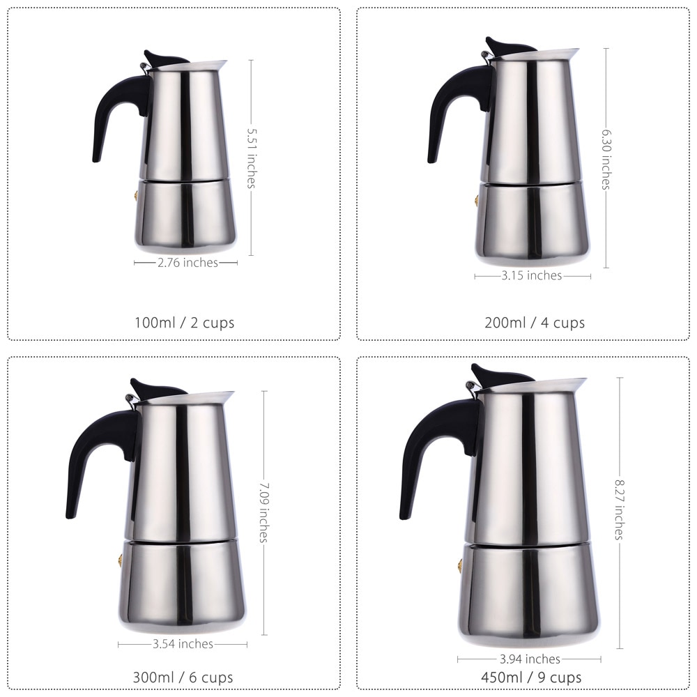 Portable coffee maker,Stainless Steel cold brew coffee Pot Moka Espresso ice kettle Mocha Pot for Home, Coffee Tool