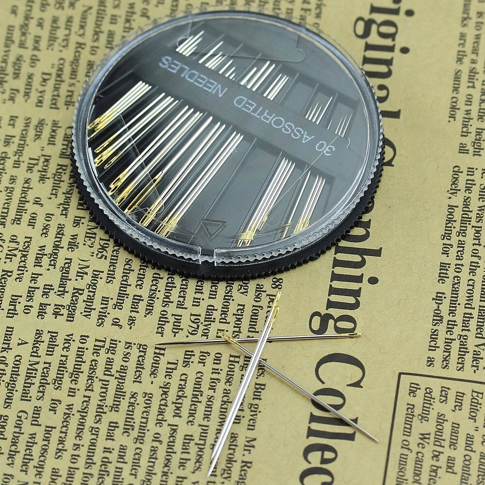 30PCS Assorted Hand Sewing Needles Embroidery Mending Craft Quilt Sew Case Leather Hand Sewing Needles
