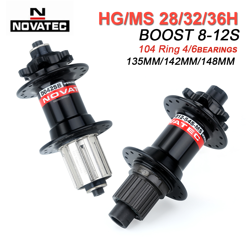 Novatec Bicycle Hub D042SB D442SB Hubs Sealed Bearing MTB Bike Hubs 28/32/36Holes Holes Micro Spline hub 8/9/10/11/12 Speed