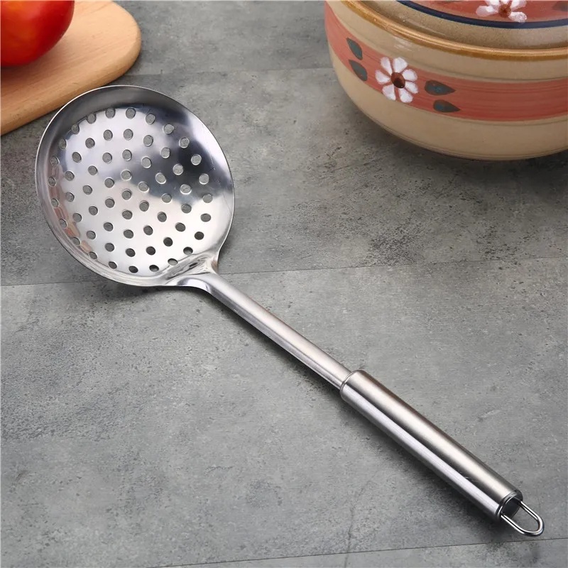 Stainless Steel Kitchen Utensils Set With Magnet 1 Round Handle Cooking Tools Seven Piece Set Includes Spatula And Wok: MULTI