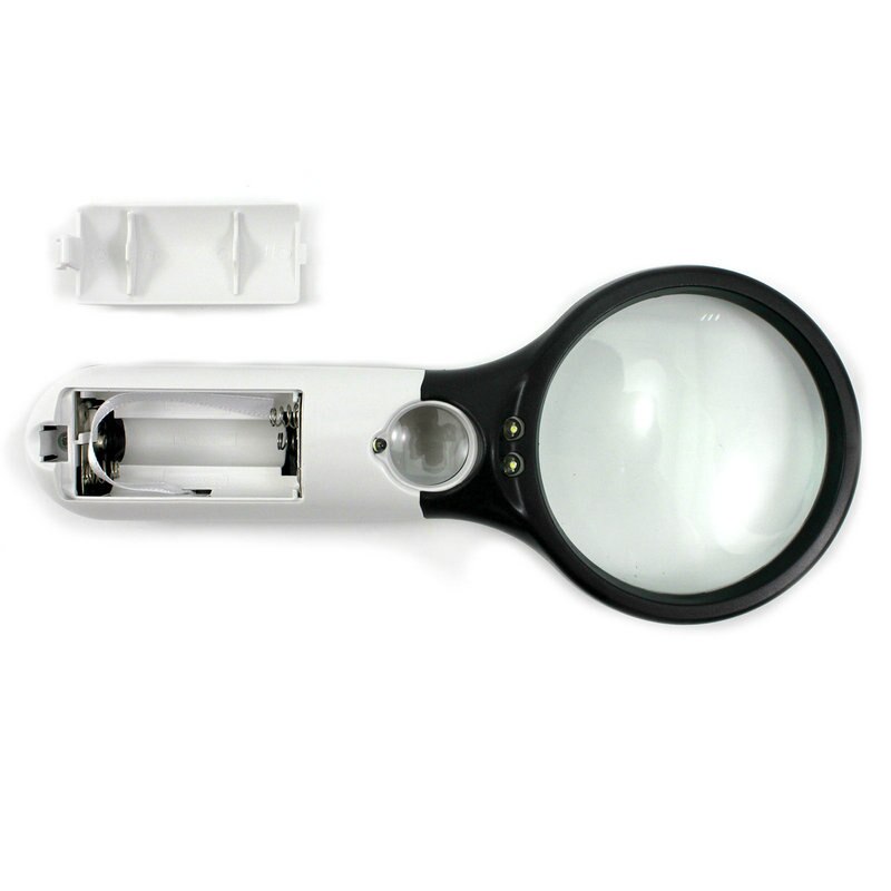 Handheld Magnifier Glass Lens With LED Light 45X Magnification Reading Fine Work