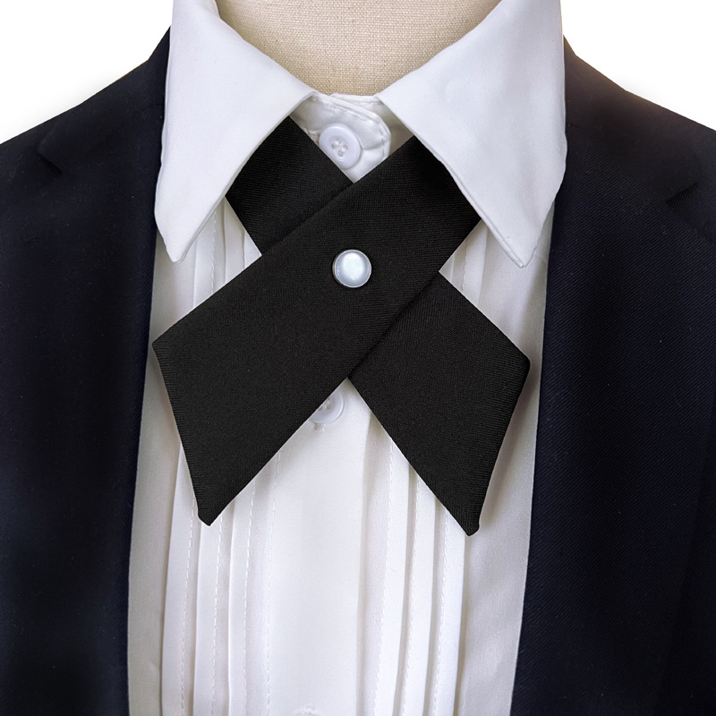 Mädchen Schüler Uniform Fliege Krawatten Solide Herren Damen Solide Professionelle Fliege Damen überqueren Tag Krawatte Abschlussball Abschlussfeier Lässig