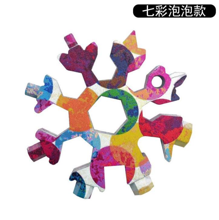 Vendita calda fiocco di neve cacciavite multifunzione multi-strumento gadget in acciaio inossidabile taglierina multi-lama carta cavatappi utensili da cucina