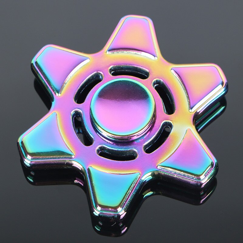 Spinner de mano de metal de juguete tri-spinner de seis estrellas colorido para el autismo y el ADHD niños adultos enfoque mágico de rotación array