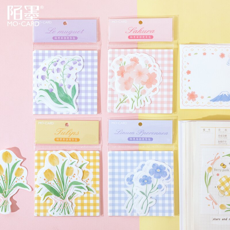 Mo. cartão almofada de memorando de flor suave papel diy mensagem nota bloco de notas 1 pacote varejo