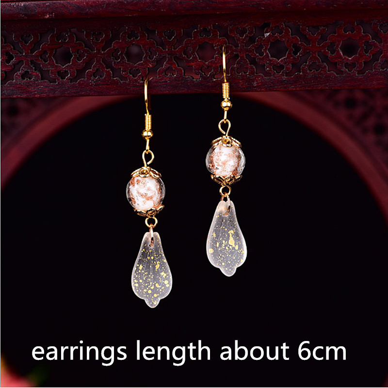 Yanting Cloisonne Butterfly Earrings For Women Natural Stone Earings Shell Flower Ethnic Earrings Hanging: 317