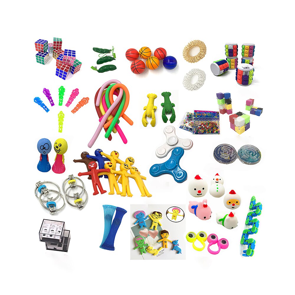 50 Piece Fidget Toy Set - Assorted Styles - Extrusive Solution Sensory Toys for Kids & Adults