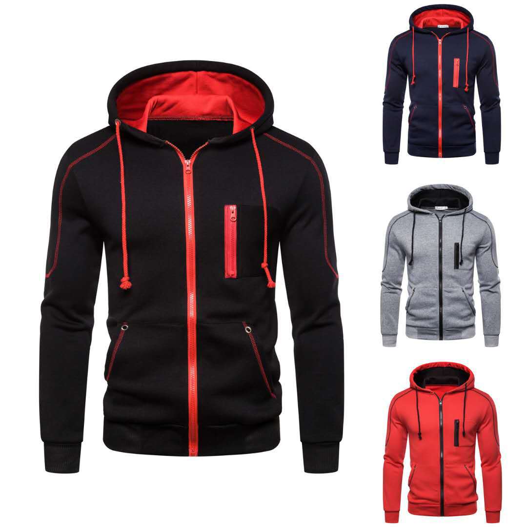 Jesienny i zimowy męski sweter Outdoor Sports Jogging trening Fitness sweter dorywczo bluza z kapturem kurtka z kapturem bluza