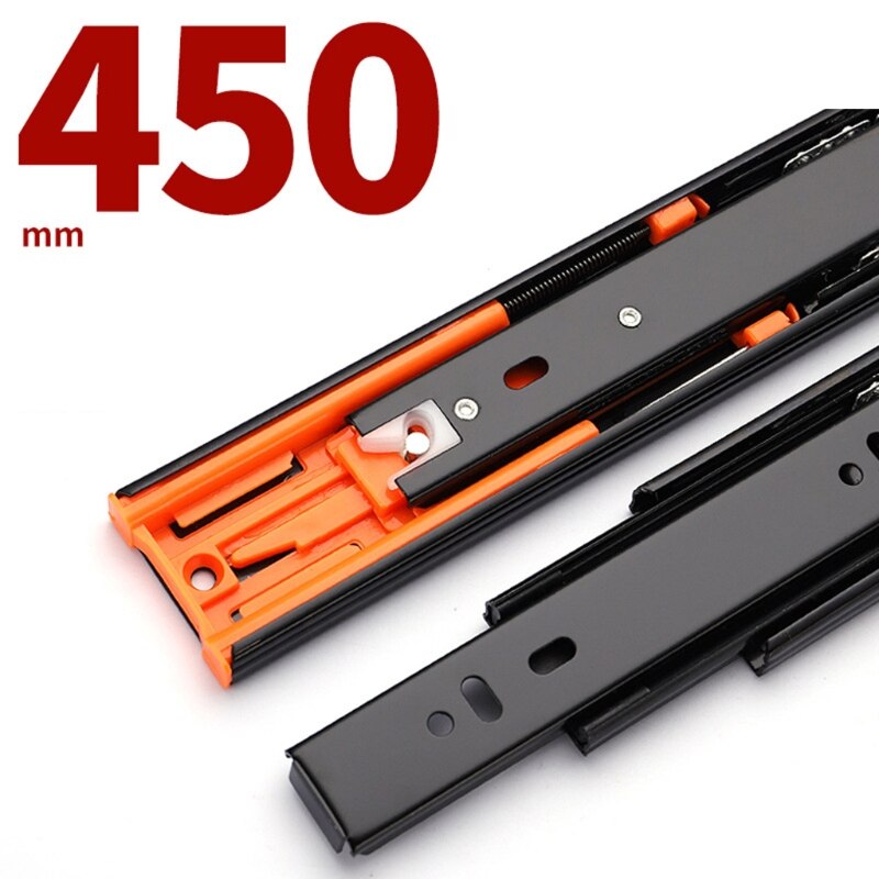 Drawer Rails Heavy Duty Cabinet Drawer Slides Soft Close Full Extension Home Runners Slide Self Closing Cold RolledSteel meuble: Buffer 18inch 45cm