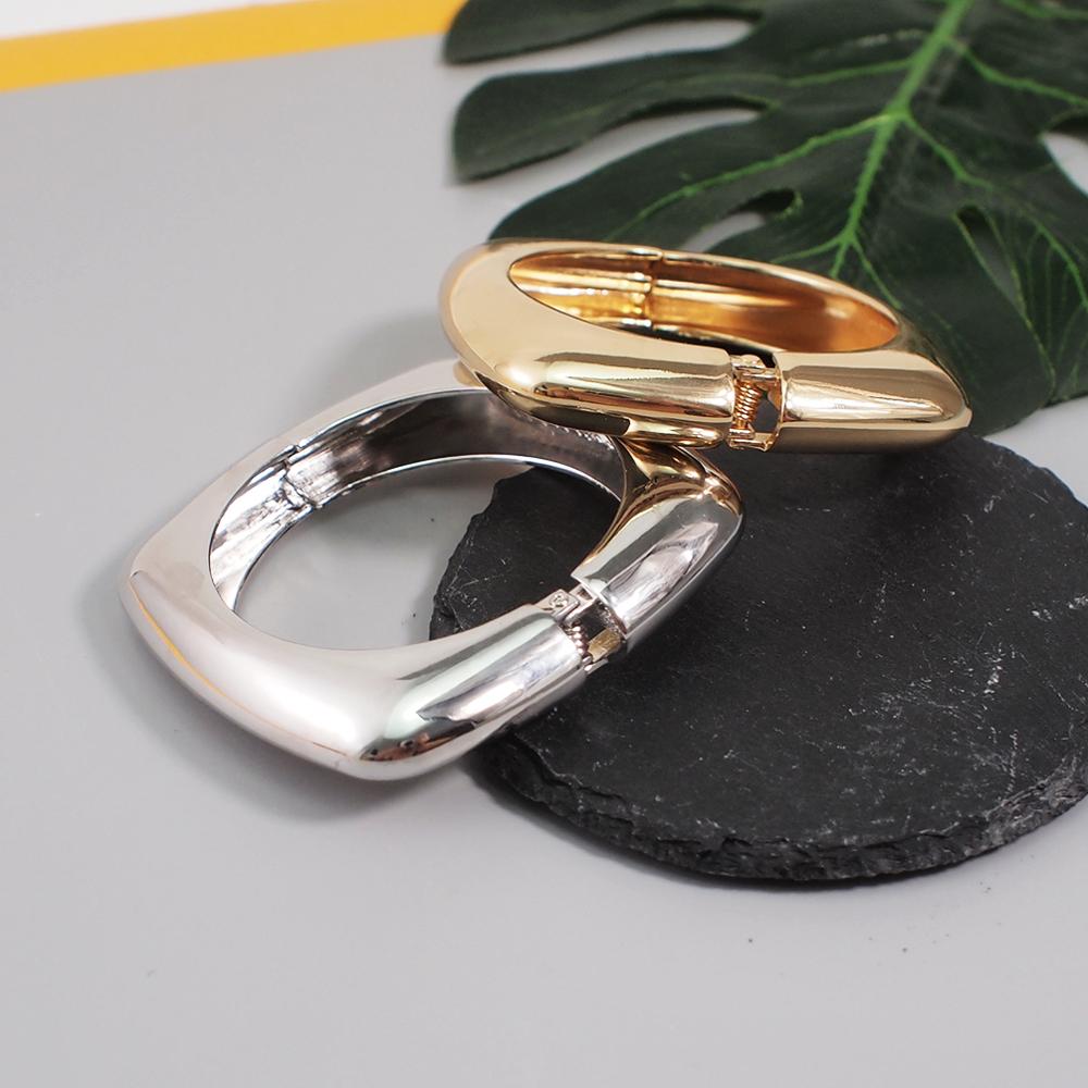 MANILAI Alloy Bangles Bracelets Women Metal Charm Geometry Statement Cuff Bangles Jewelry Golden Silver Color