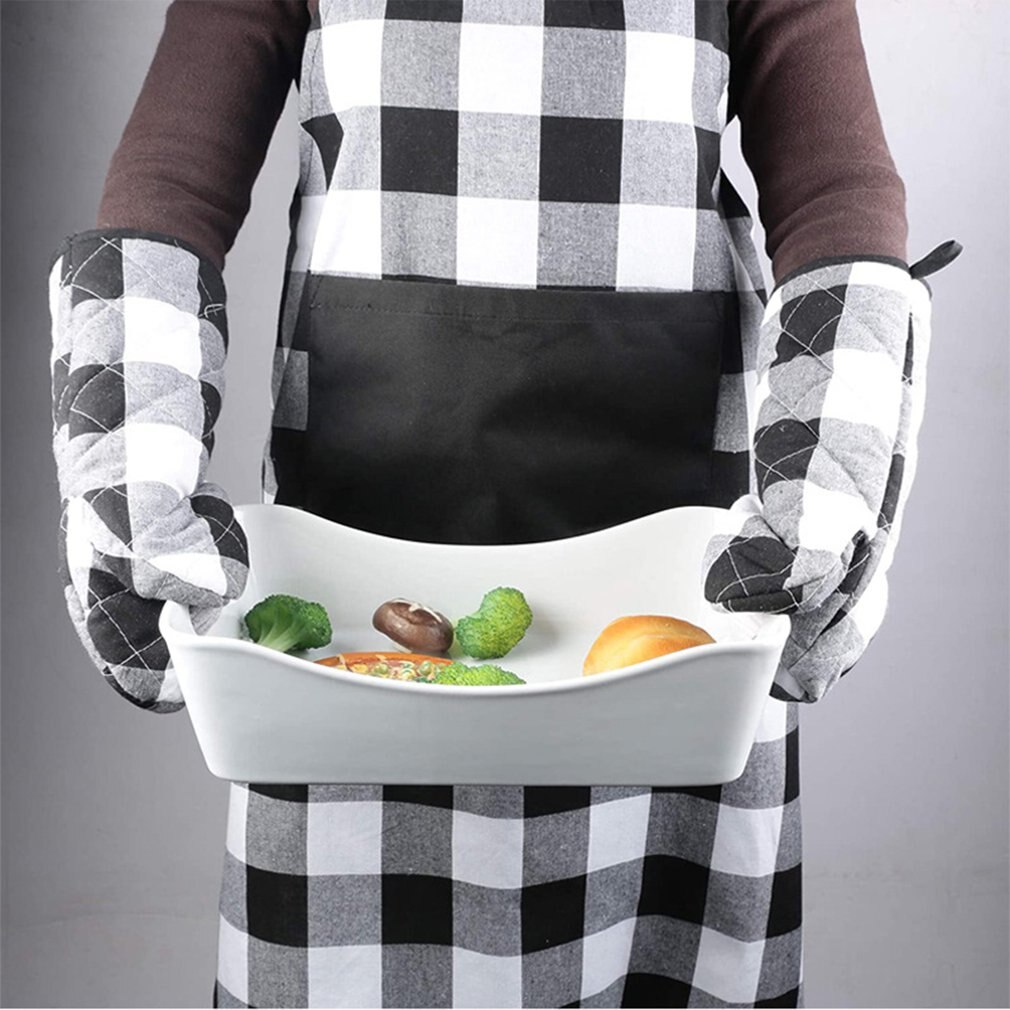 Plaid Apron Hanging Neck Kitchen Waterproof Oil-Proof And Antifouling Restaurant Apron Sleeveless Apron