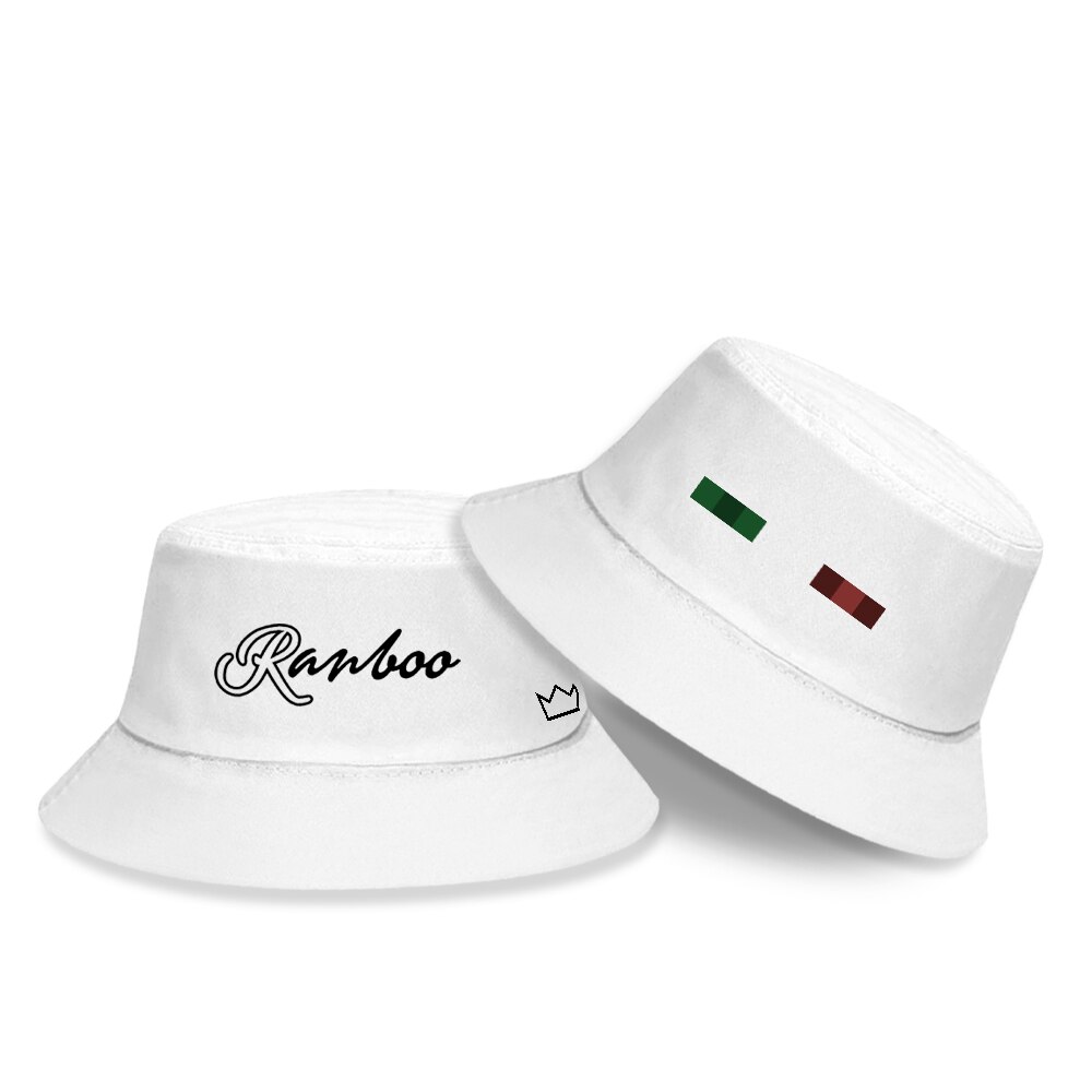 Ranboo hat ranbucket hat brevtryk ranboo bucket hat dream smp fisherman& #39 ;s hat: Hvid / L