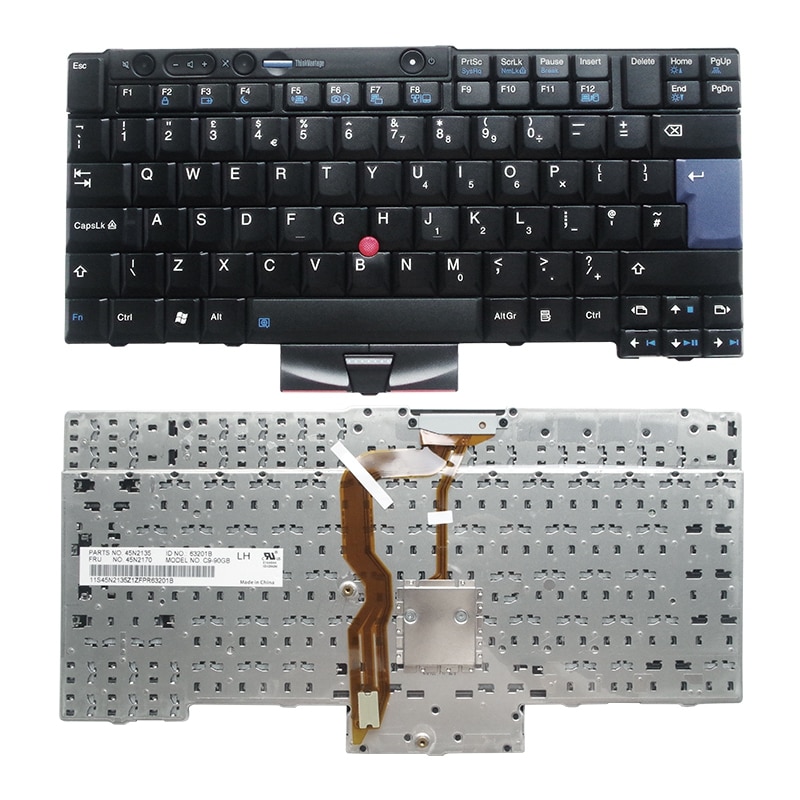 UK Laptop Keyboard for IBM for Lenovo X220 X220i X220T T400s T410 T510 W510 W520 T520I T510I T410I 45N2135 45N2170 UK