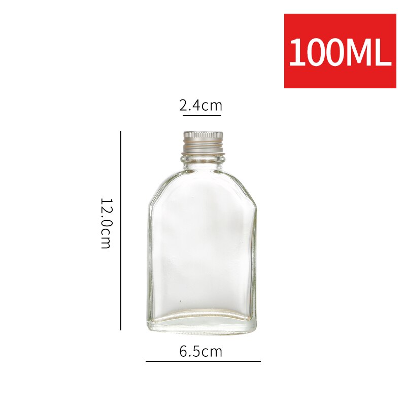 Bouteilles en verre avec bouchon inviolable de 100 à 350 Ml, flacon de poche vide, pour vin, Whisky, Vodka, Brandy, sans plomb, 6 pièces: 100ml 6pcs