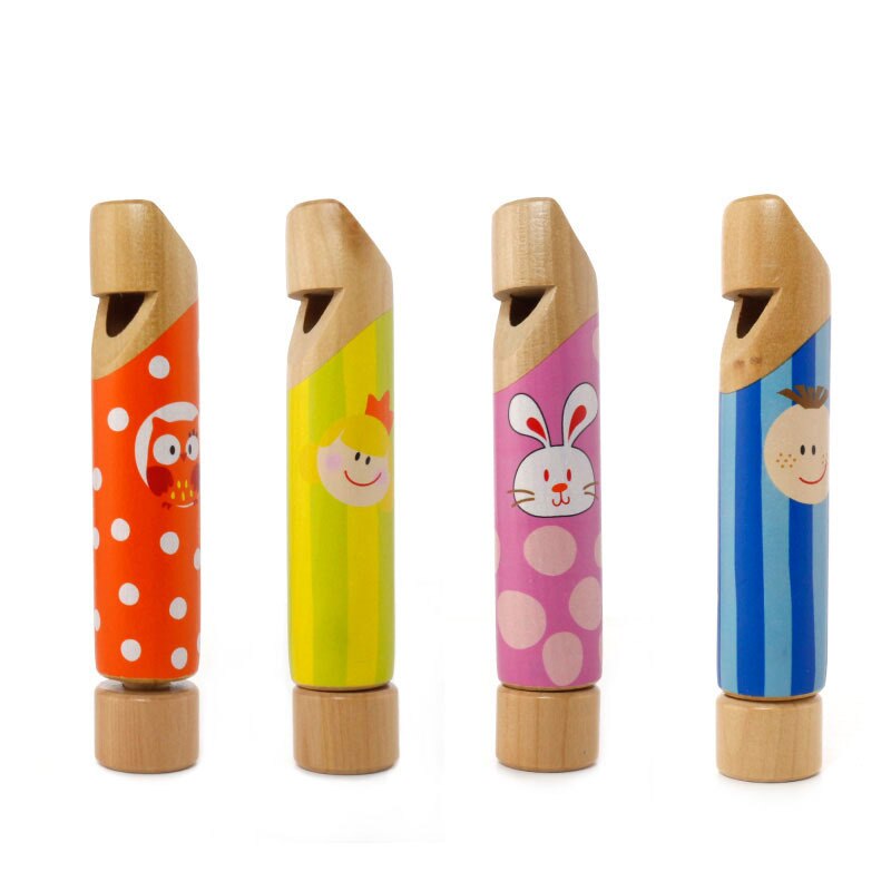 Orff Wooden Children's Pull Whistle Solid Wood Push Pull Pull Wooden Flute Music Toy Cross-border