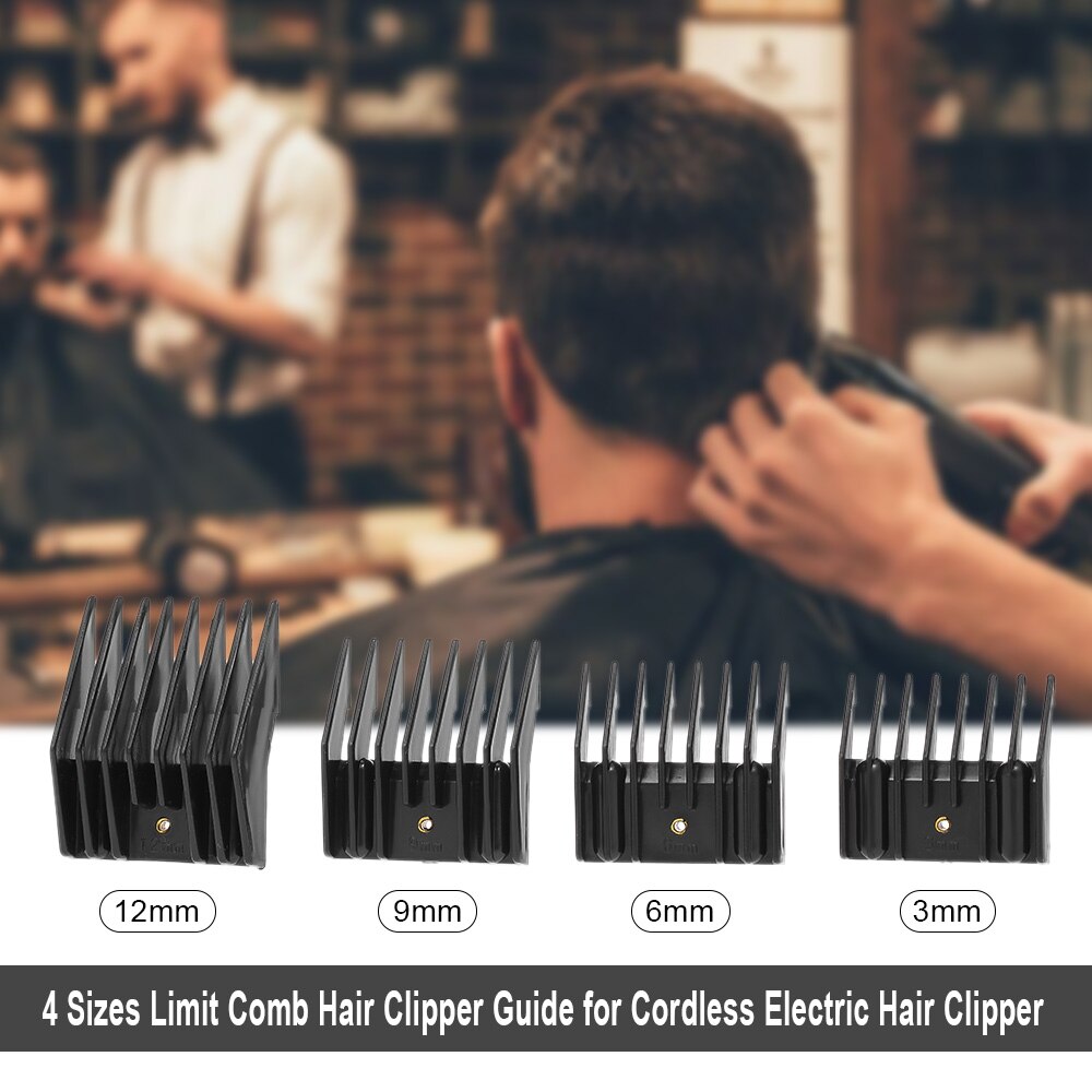 4 Sizes Universal Hair Clipper Limit Combs Guide Attachment for Cordless Electric Hair Clipper Shaver Salon Haircutting Tool