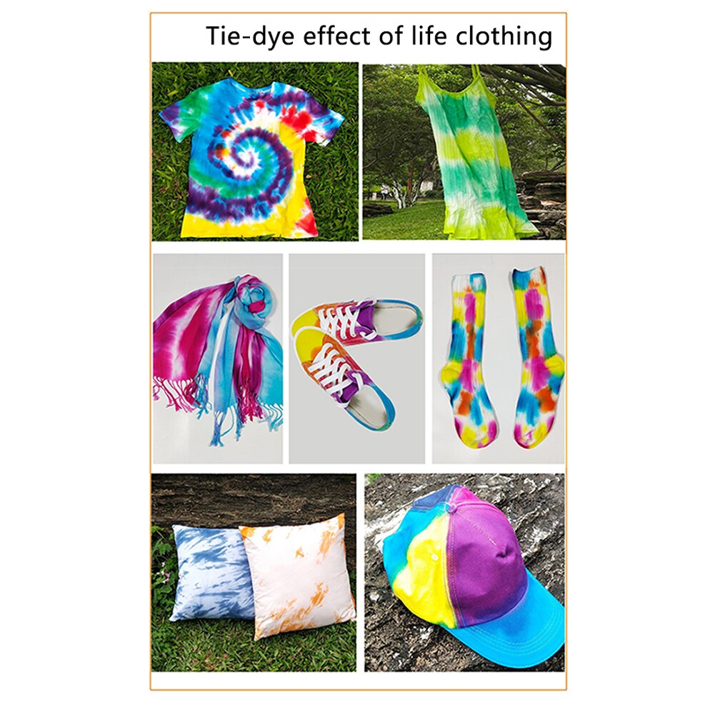 Fabric Tie Dye Kit Non Toxic Adults Kids Permanent Cold Water DIY Clothing Art Craft Handmade Pigment Graffiti Textile Paint