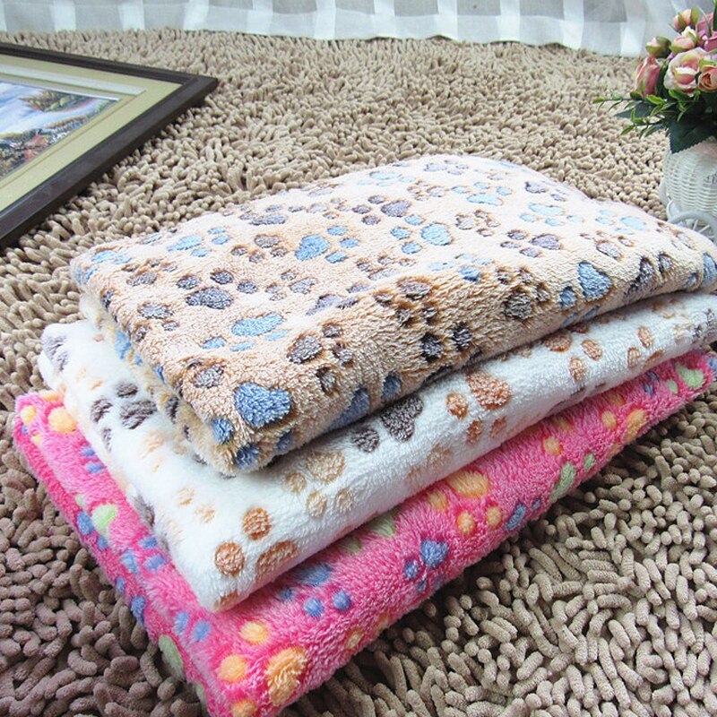 76x52cm piękne zwierzę małe duże ciepłe łapa drukuj placki szczeniak Kot polarny miękki koc łóżka mata #80172