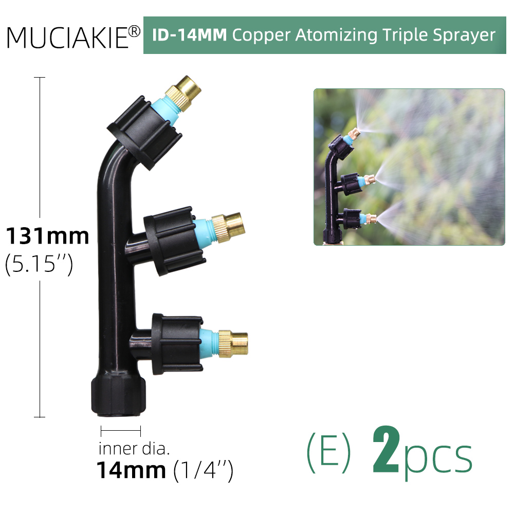Agricultural Sprayer Nozzles Brass Atomizing Sprinklers Single Double Triple Heads Gardens Lawns Irrigation Spraying Accessories: Ex2pcs
