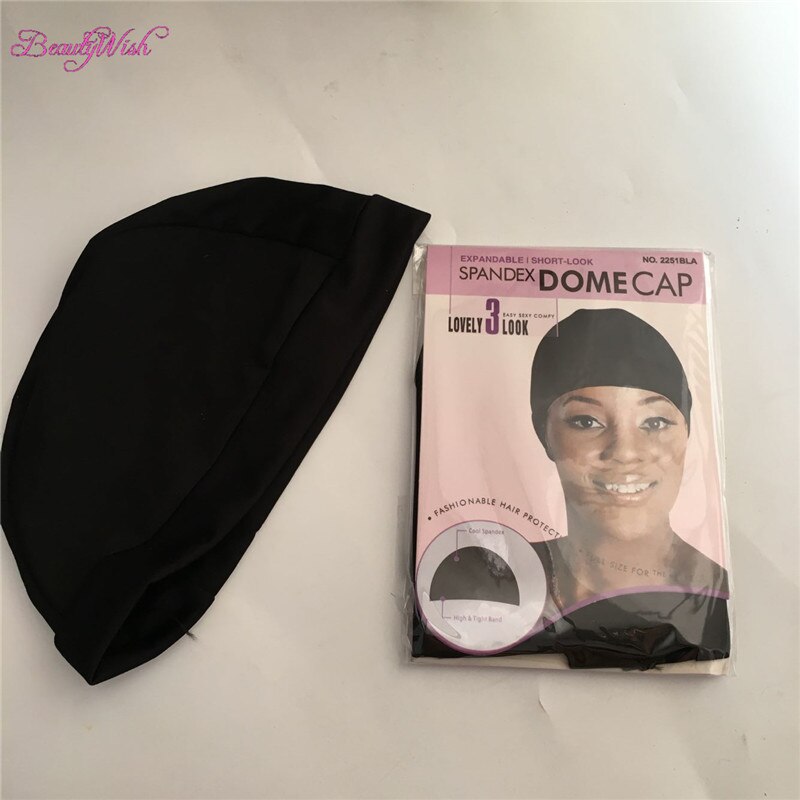 1Pc Spandex Dome Cap Black Color Wig Cap For Wig Making Adjustable Nylon Strech Wig Caps Glueless Elastic Cap