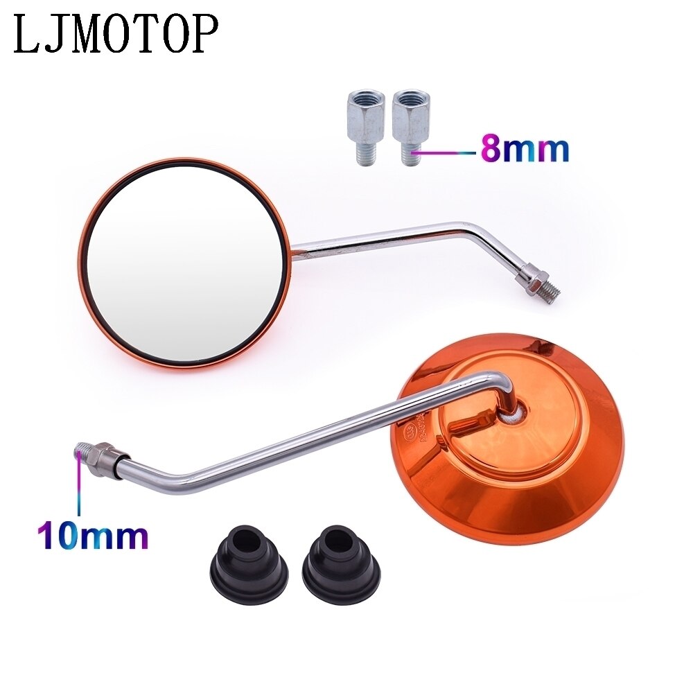 Motorcycle Rear View Mirror Electrombile Back Side Mirrors 8 10mm For Suzuki GSXR1000 GSXR1100 GSXR400 GT250 GT550 RG500 RGV250: Orange