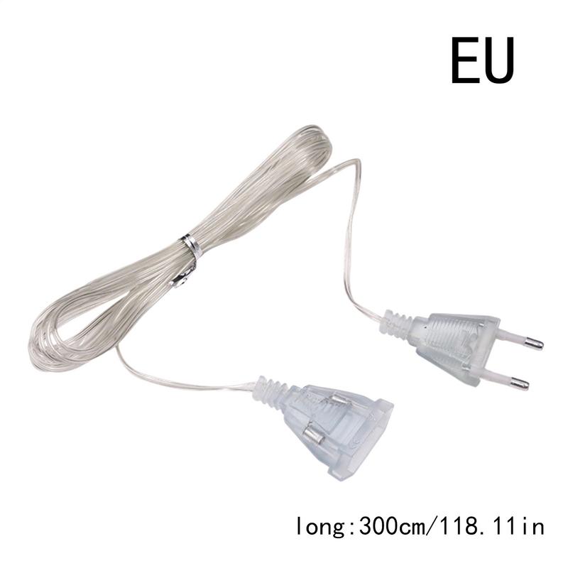 Clear Extension Cord 10 Ft Invisible 2 Prong Power Cable 220V Lightweight Electric Cord Extender