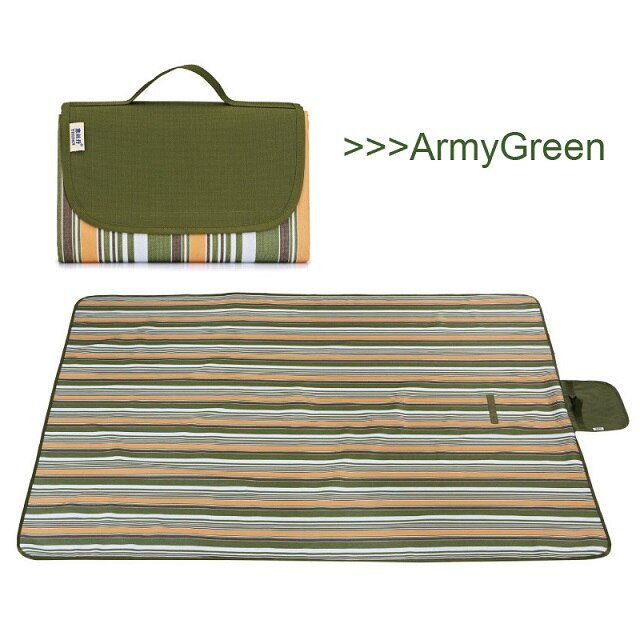 145*80cm 145*200cm Folding Waterproof Camping Mat Portable Outdoor Travel Picnic Blankets For Climbing Hiking Beach: Army Green / 145x200CM