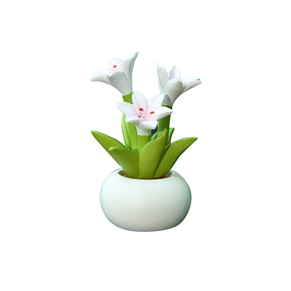 Mini flower pot decorative item, resin decoration, suitable for use on a work desk or as a small decorative item for a cross-bor
