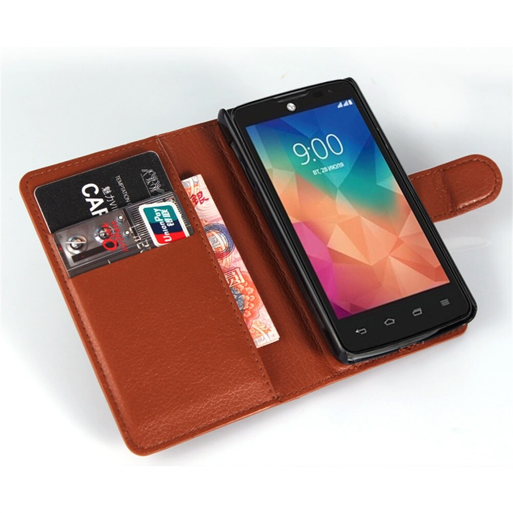 Para LG L60 X145 de lujo billetera cubierta cyboris para LG L60 Dual X147 caso tapa, lichi Funda de cuero de la PU con ranura para tarjeta titulares