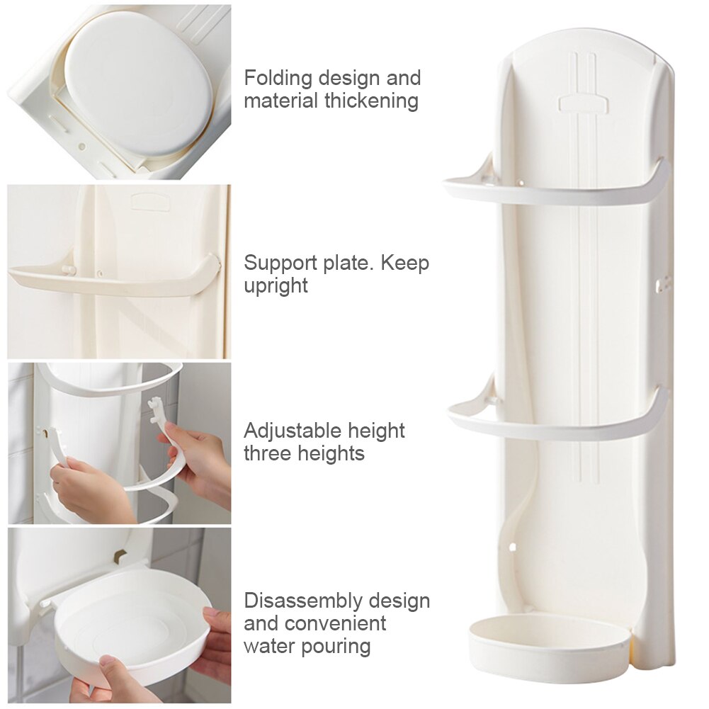 Storage Stand Easy Clean With Drip Tray For Home Office Foldable Stick On Umbrella Rack Entryway Space Saving Wall Mounted