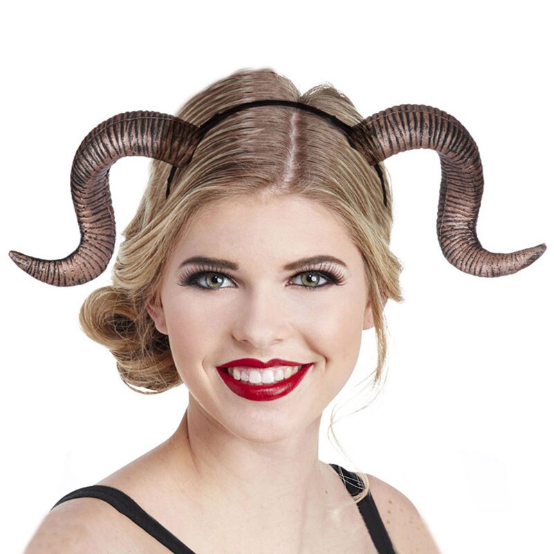 Einzelhandel Neue Halloween Kopfschmuck Brennen Mann Festival Cosplay Partei PU Schaum Ziege Teufel Hörner Stirnband