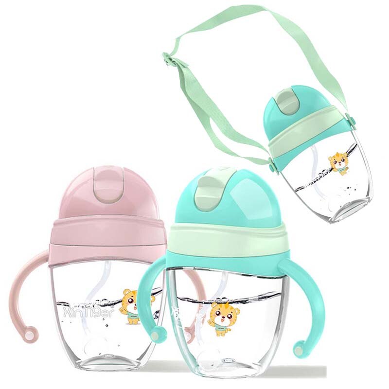 Baby Kids Straw Feeding Cup Tritan Milk Thermos Portable Water Bottle Travel Mug Training Cup Learn Drinking Sippy Cup 240ml