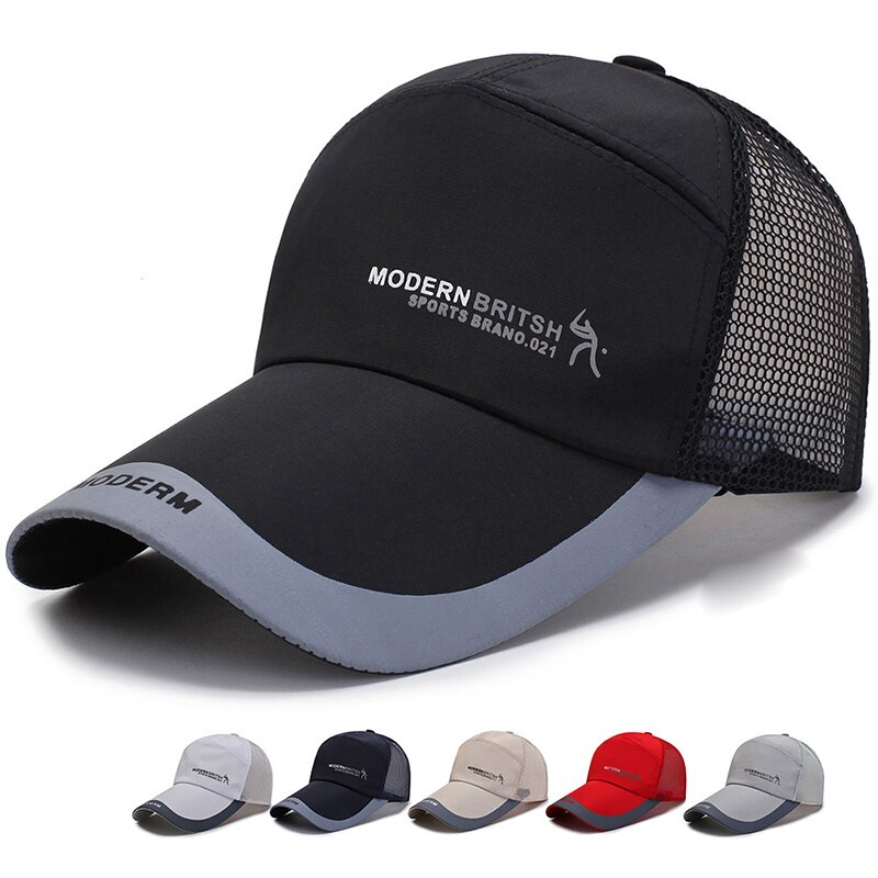 Men Women Golf Sunshade Breathable Baseball Mesh Hat Sport Quick-drying Sunscreen Cap Hip-Hop Adjustable Canvas Fishing Hat P14