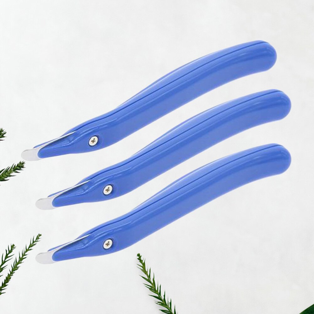 3 stuks universele naaldverwijderaar, arbeidsbesparende nietjesverwijderaar, plastic handzame nagelverwijderaar zonder logo (blauw)