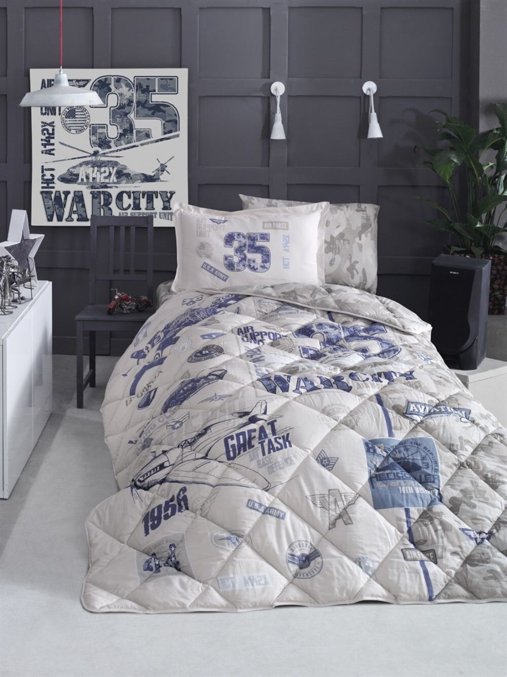 Enkelt quilt lavet  of 100%  bomuldsgarn
