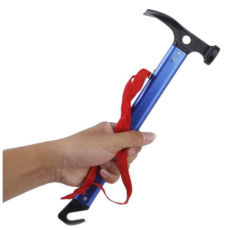 Aleación de aluminio multifunción martillo para Camping, azul