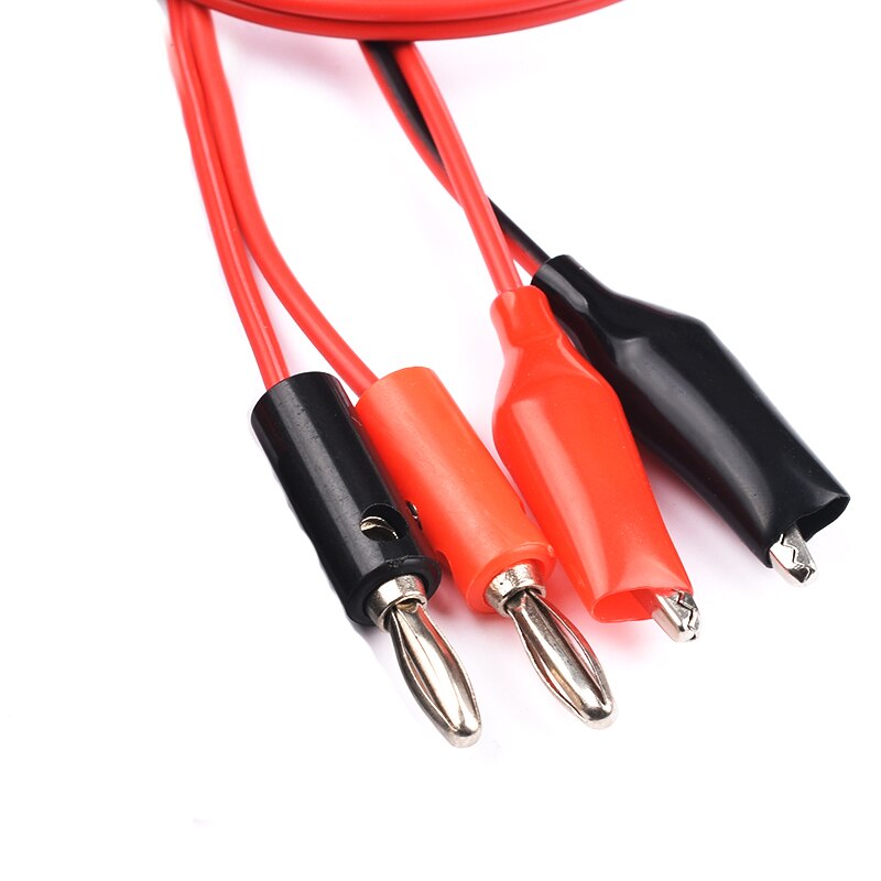 1Meter Red and Black for Multimeter Probe Test Leads Alligator Testing Cord Lead Clip Electrical Clamp Banana Plug Connectors
