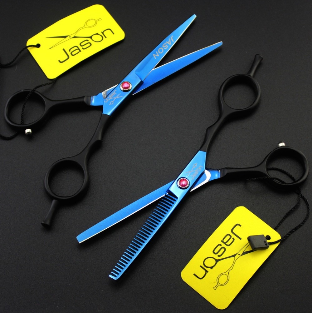 323# 5.5'' Brand Jason TOP GRADE Hairdressing Scissors 440C Barbers Cutting Scissors Thinning Shears Hair Scissors
