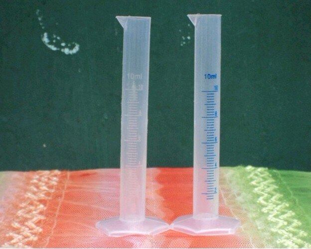 2Pcs 10Ml Messcylinder Pp Plastic Maatbeker 10 Rechte Cup Verbruiksartikelen Hoge Temperatuur Weerstand