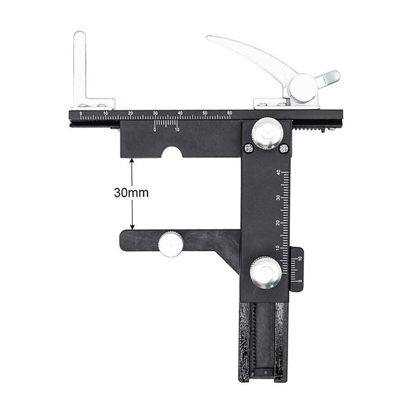 Microscope X-Y Movable Stage Metal Attachable Mechanical Stage 0-60mm Scale Ruler Biological Microscope Slide Clip