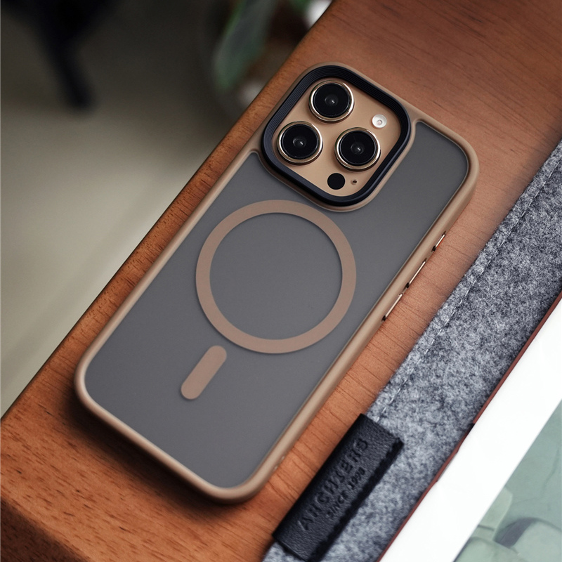 Magnesafe trådløst ladedeksel til iphone 14 15 pro 16 15 pro max plus, magnetisk, luksuriøst matt, gjennomsiktig, støtsikkert deksel