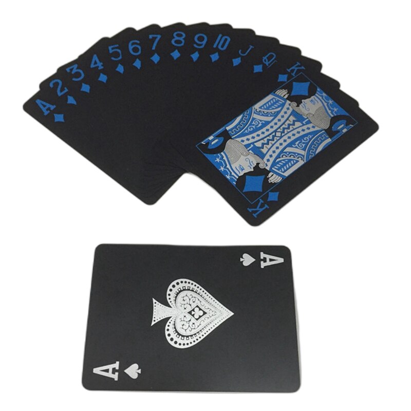Black Waterproof Plastic Playing Cards Deck of Cards Poker Cards Deck of Cards with Box Use for Party and Game