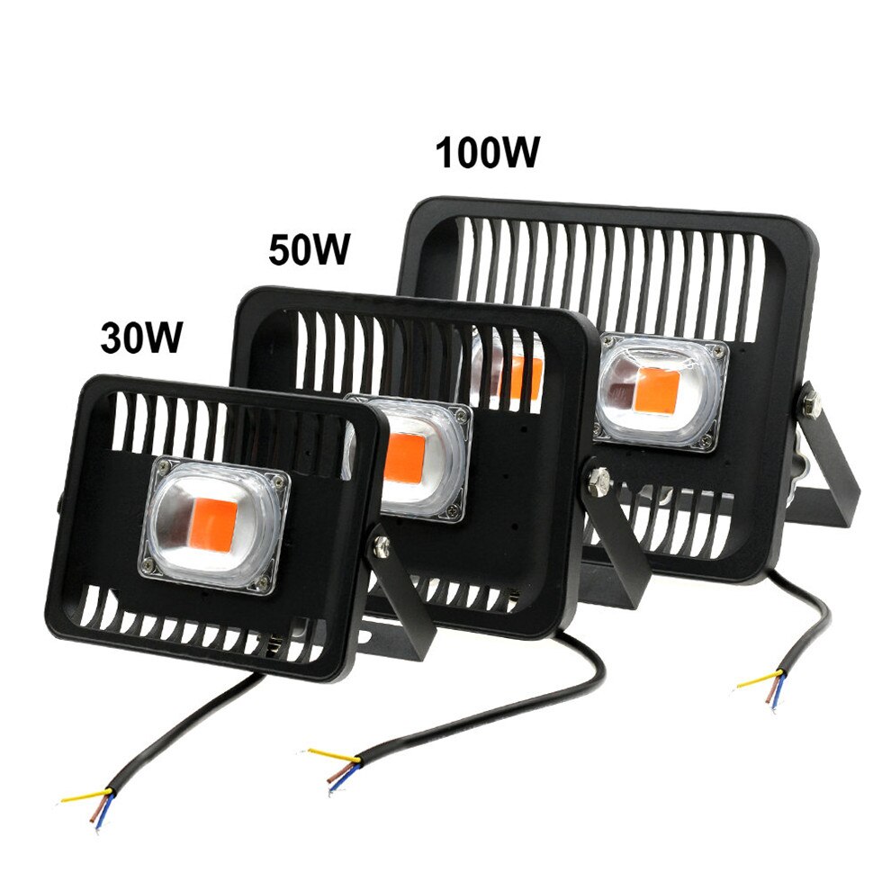 Høy effekt kolbe ledet vokse flom lys/ ledet chip 20w 30w 50w 100w ac220v ip65 vanntett fullspekter 380-780nm til såplante: Ledet vokse lys / 30w