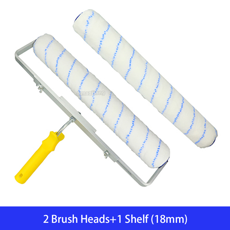 Pincel de rodillo de pintura de 18 pulgadas, herramienta de mango de pintura de felpa corta, media y larga para decoración de pared, soporte de herramienta de mango de pintura de 6MM/9MM: Negro