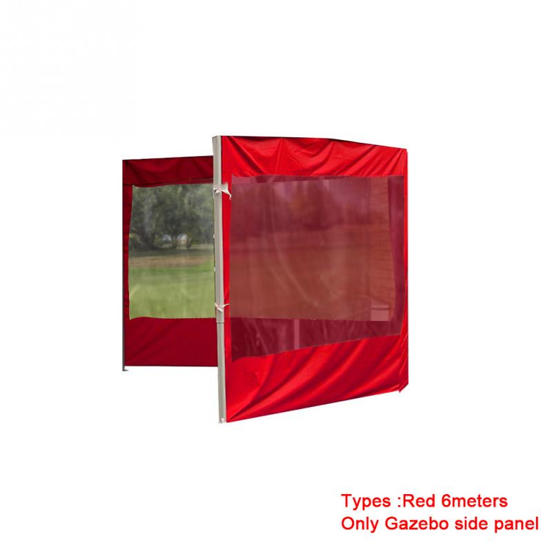 Outdoor Tent Accessories Gazebo Side Panel Durable Sidewall Anti-UV Oxford Cloth Protect Wind Cold Rain Support Washing Reused: Red 6meters 2