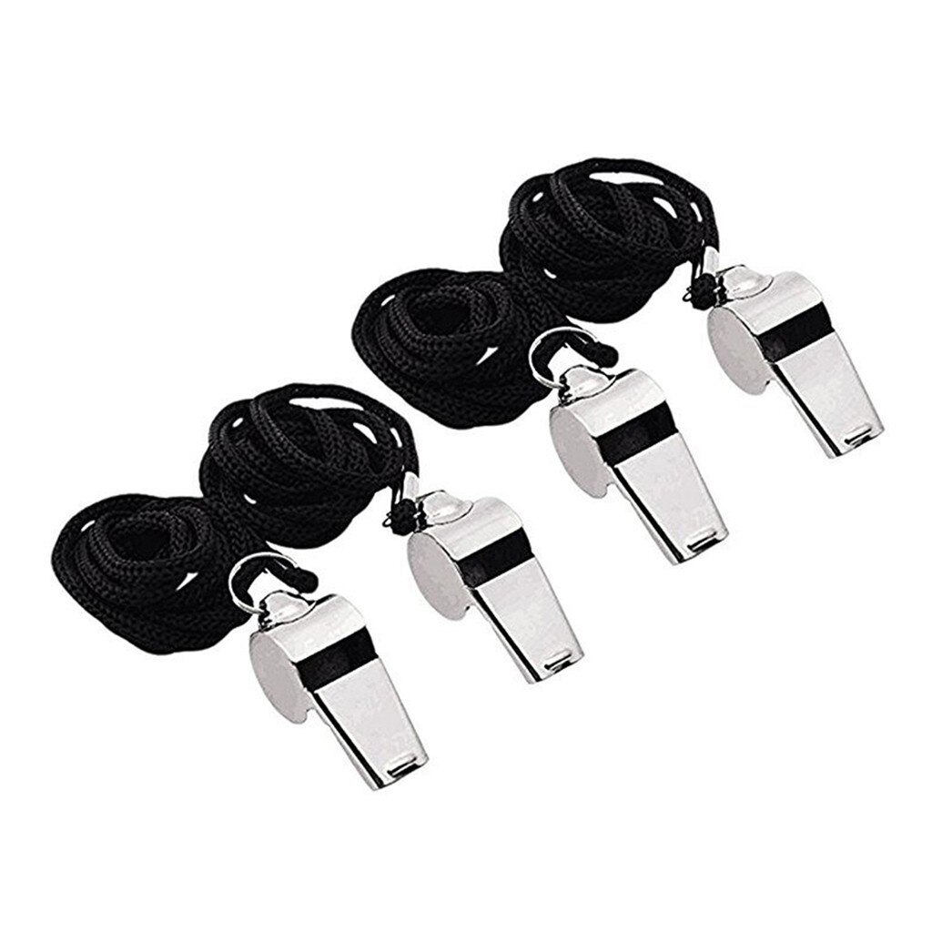 4Pcs Referee Coach Whistle Stainless Steel Extra Loud Whistle For School Sports silbato supervivencia#4