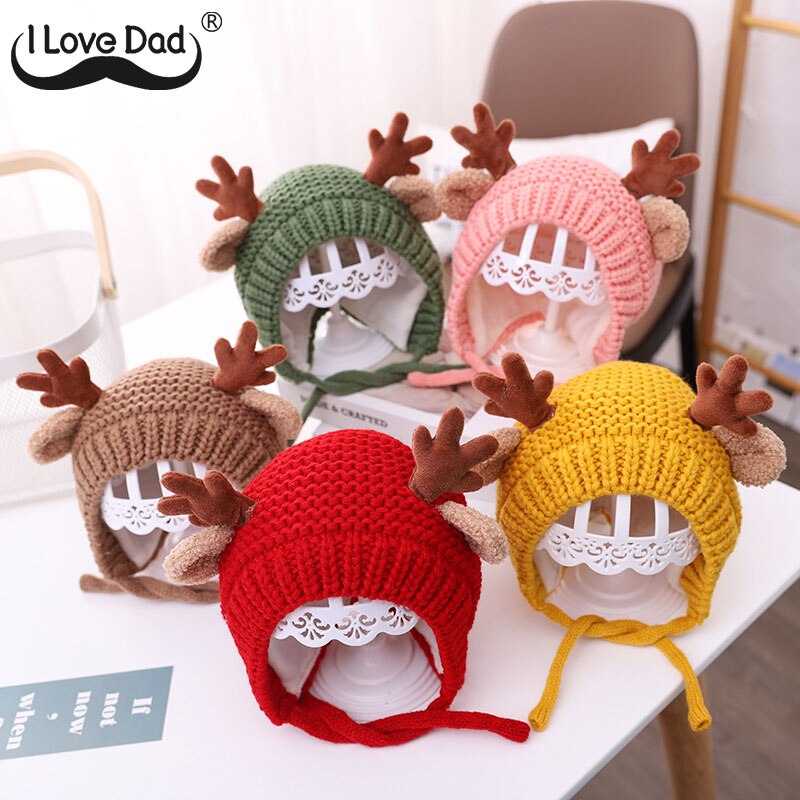 Gorro para bebé con orejas de alce, gorro cálido de punto para bebé, niño y niña, gorros de invierno, gorro para niño, gorro para niño